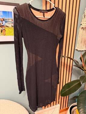 Vintage BCBG Maxazria Early 2000's Fishnet Bodycon Dress